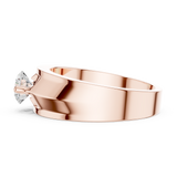 14K Solid Gold Lab Diamond Solitaire Ring, Rose Gold, view 3