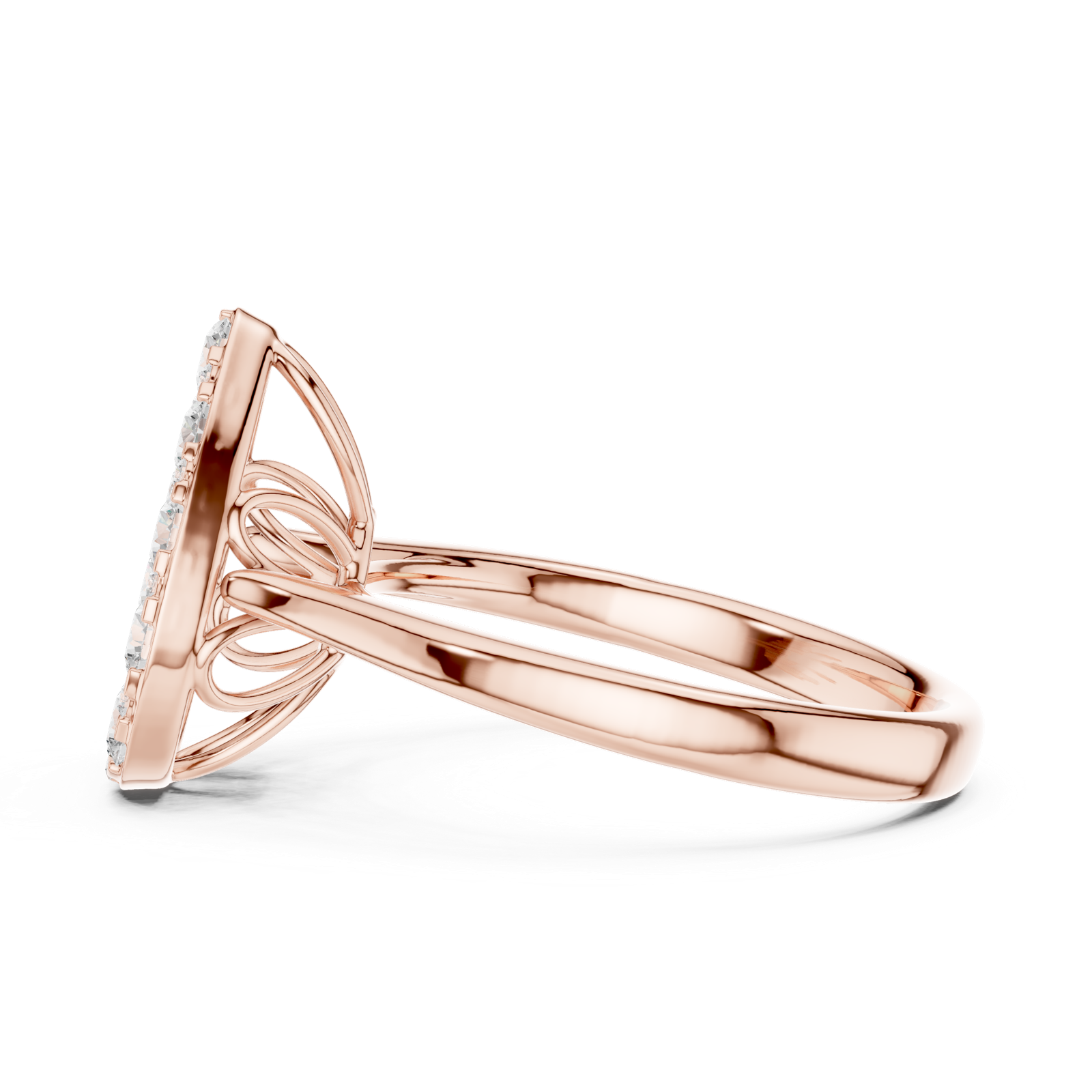 Gold Ring DDLR-784, Rose Gold, view 3