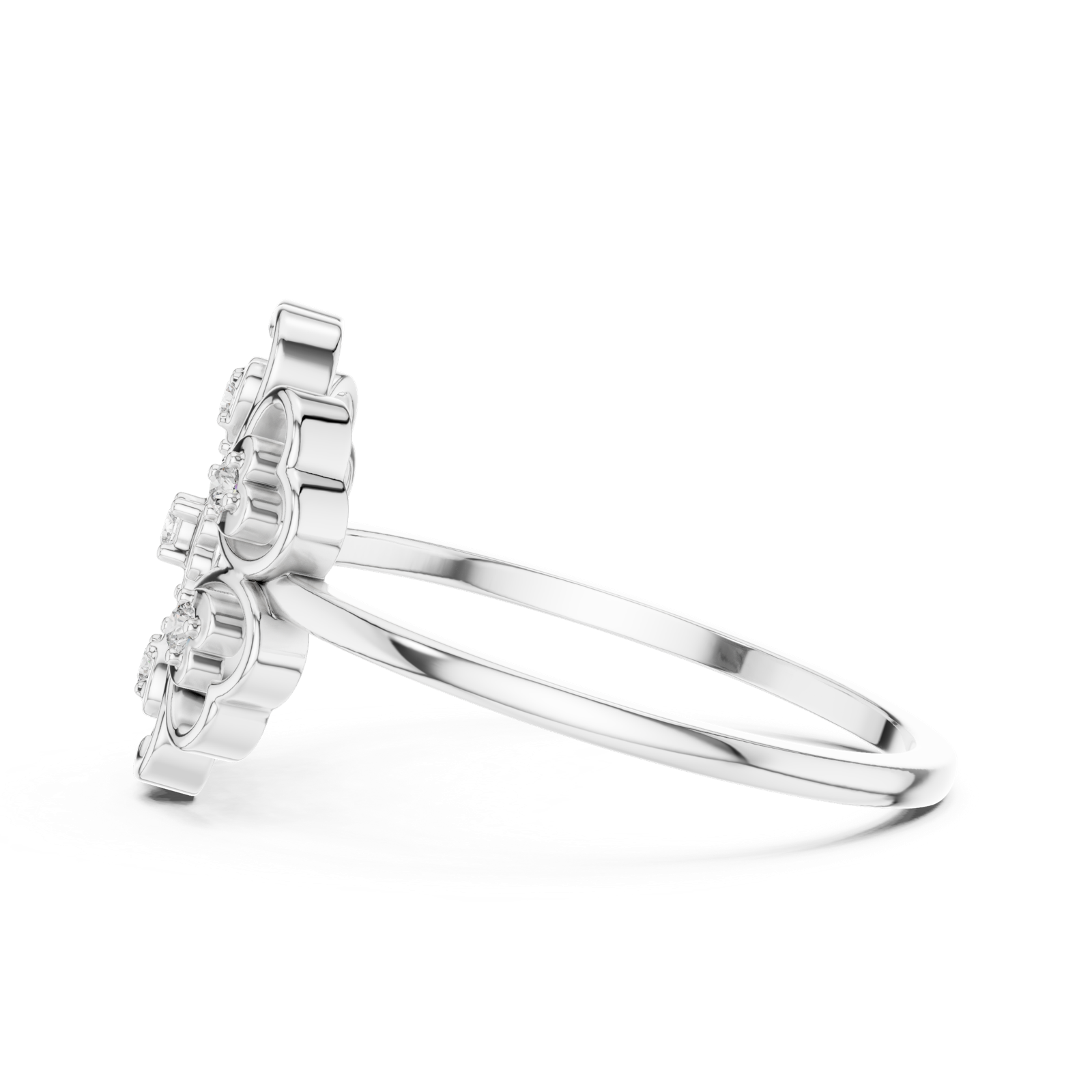 Gold Ring DR-6189, White Gold, view 3