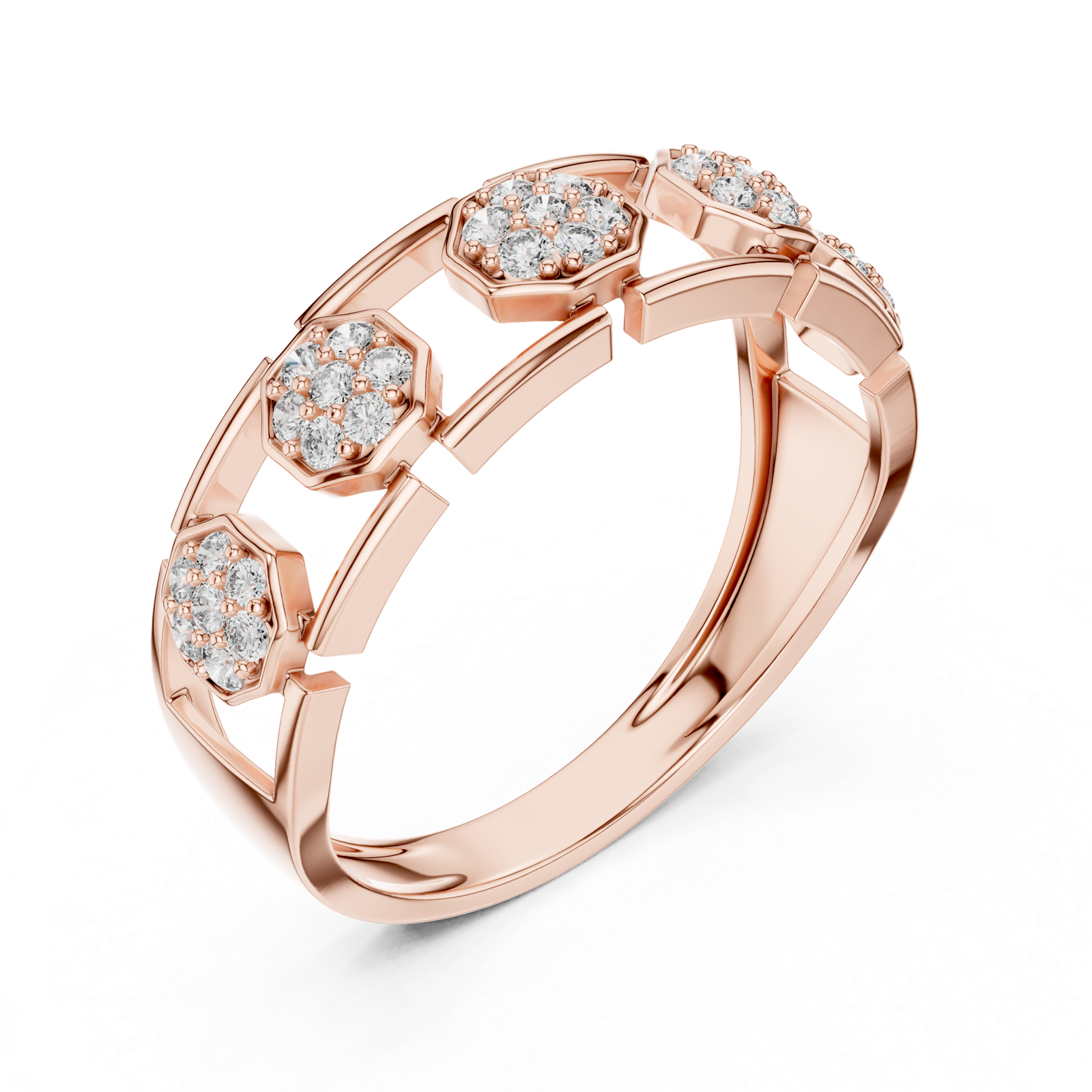 Gold Ring LR-01 (15), Rose Gold, view 2
