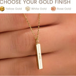 Gold Bar Urn Necklace (14K), size and finish