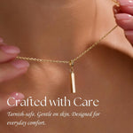 Gold Bar Urn Necklace (14K), worn