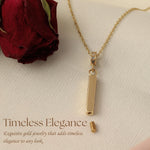 Gold Bar Urn Necklace (14K) with threaded screw