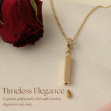 Gold Bar Urn Necklace (14K) with threaded screw