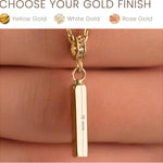 Gold Bar Urn Necklace (14K), size and finish
