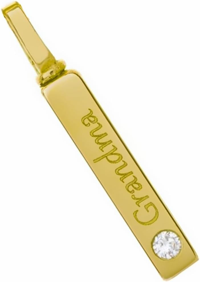 Gold bar urn necklace with a stone