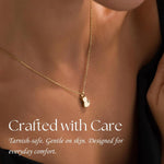 Gold Cat Urn Necklace, worn