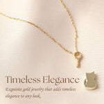Gold Cat Urn Necklace with threaded screw