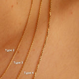 Type 2, Type 3, and Type 4 gold chain options