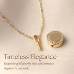 Gold Circle Urn Necklace with threaded screw