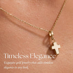 Gold Cross Urn Necklace (14K) with threaded screw