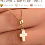 Gold Cross Urn Necklace (14K), size and finish