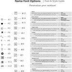 Engraving font and symbol guide