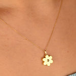 Gold Flower Urn Necklace (14K) with threaded screw
