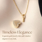 Gold Heart Pendant Urn Necklace (14K) with threaded screw