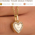 Gold Heart Pendant Urn Necklace (14K), size and finish