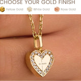 Gold Heart Pendant Urn Necklace (14K), size and finish