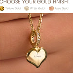 Gold Minimalist Heart Urn Necklace, size and finish