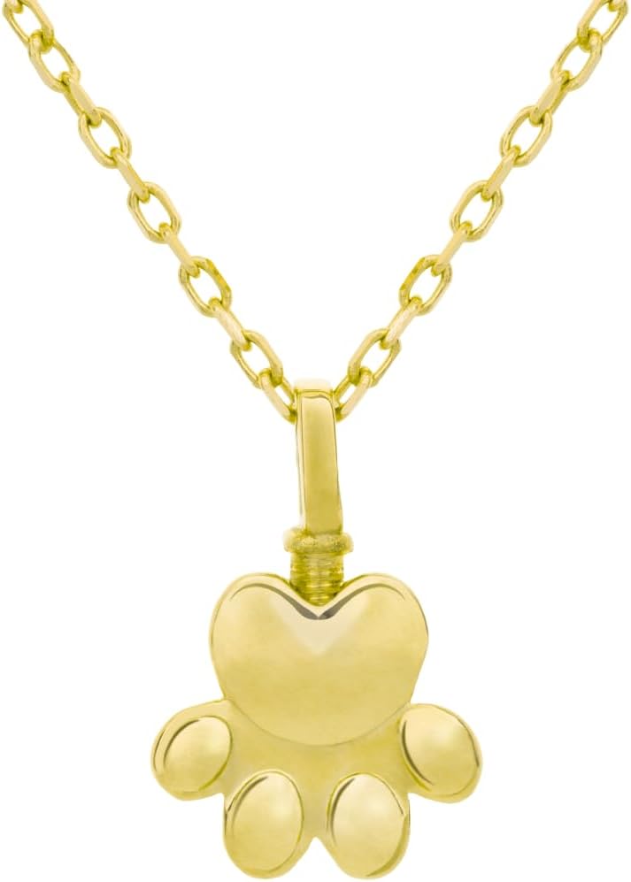 Gold Paw Urn Necklace