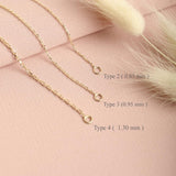 Type 2, Type 3, and Type 4 gold chain options