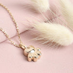 Gold Paw Urn Necklace with threaded screw