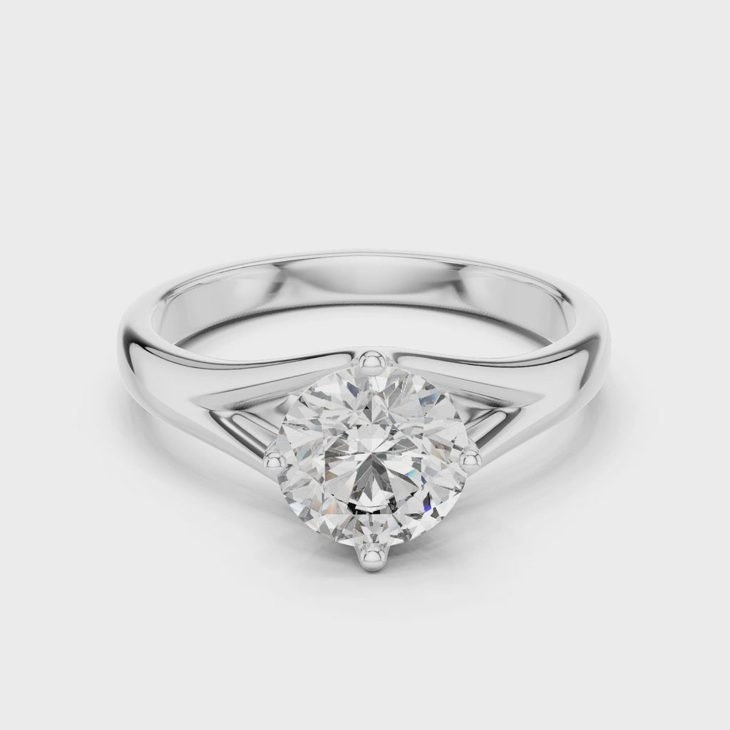 Gold Ring LR-0012, White Gold, 360 video