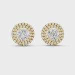 Gold Earrings ER-0017, Yellow Gold, 360 video