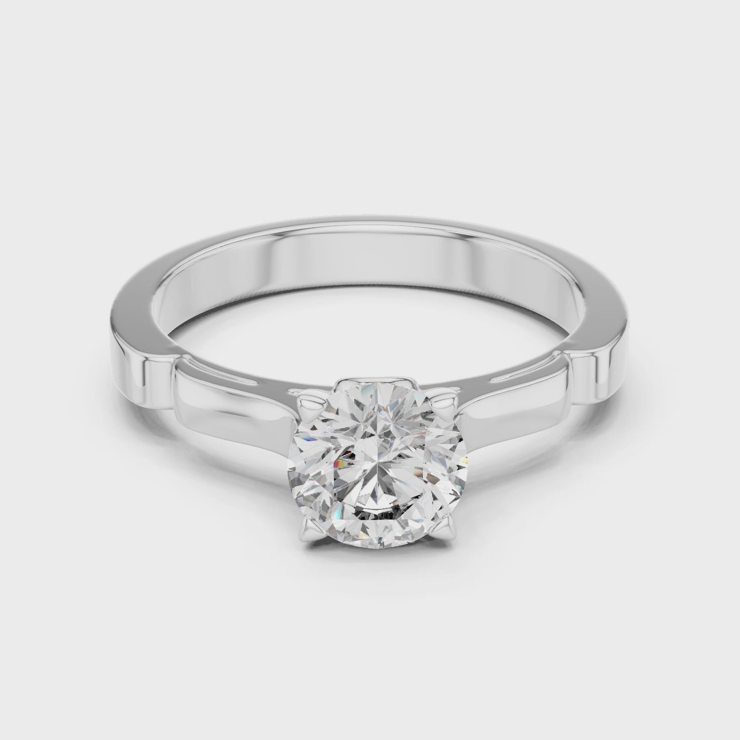 Gold Ring LR-0008, White Gold, 360 video