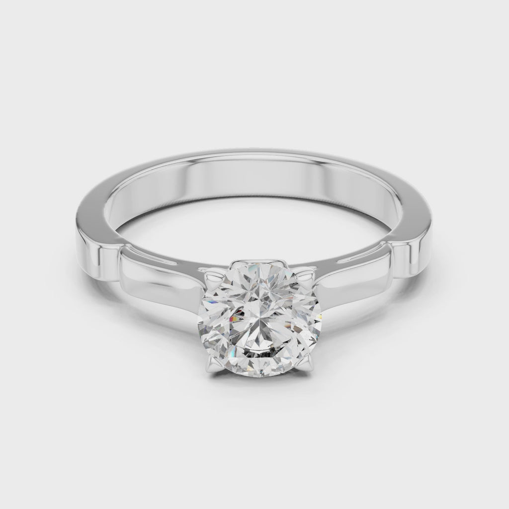 Gold Ring LR-0008, White Gold, 360 video