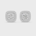 Gold Earrings ER-0010, White Gold, 360 video