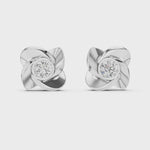 Gold Earrings ER-0021, White Gold, 360 video