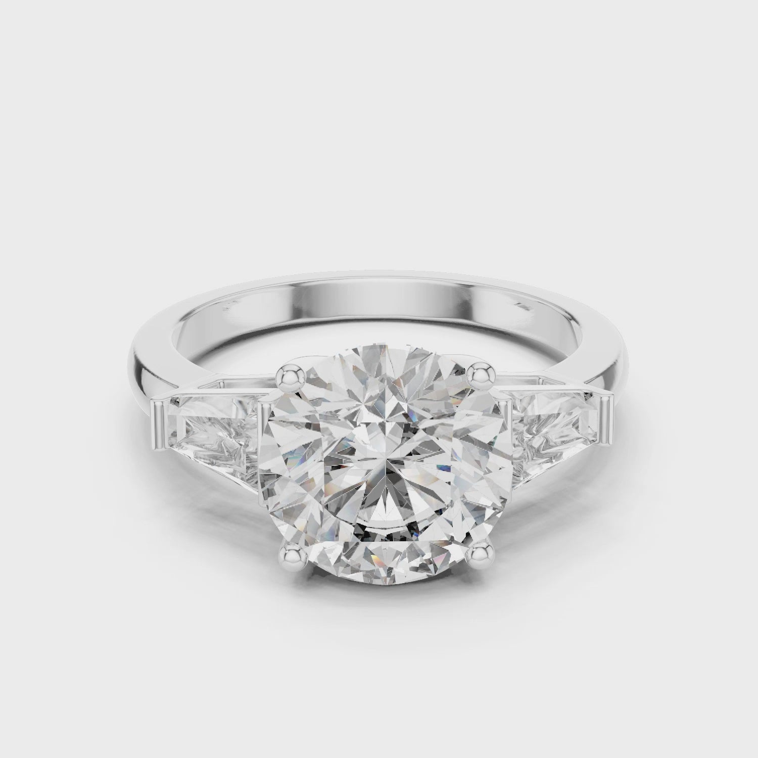 Gold Ring LR-0048, White Gold, 360 video