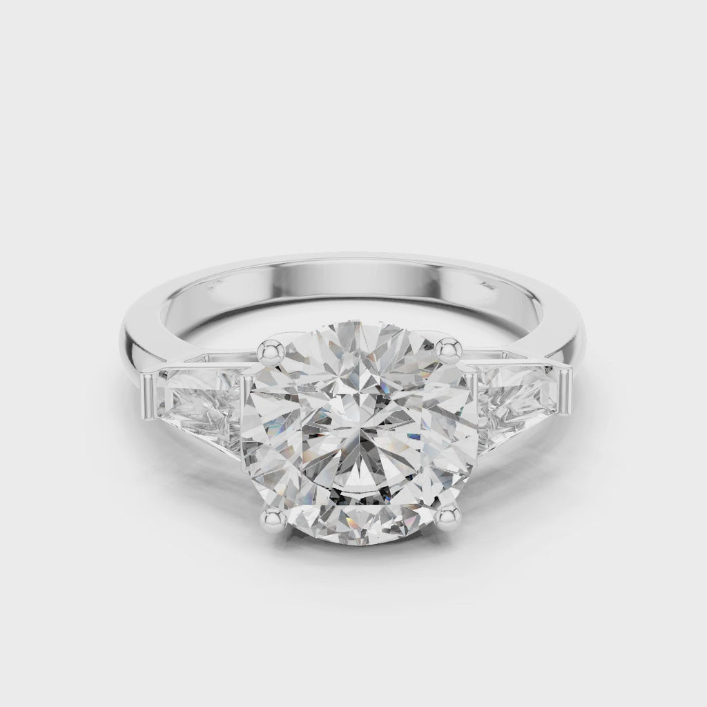 Gold Ring LR-0048, White Gold, 360 video