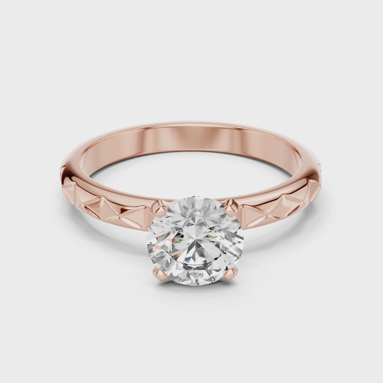 Gold Ring LR-0020, Rose Gold, 360 video
