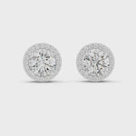 Gold Earrings ER-0015, White Gold, 360 video
