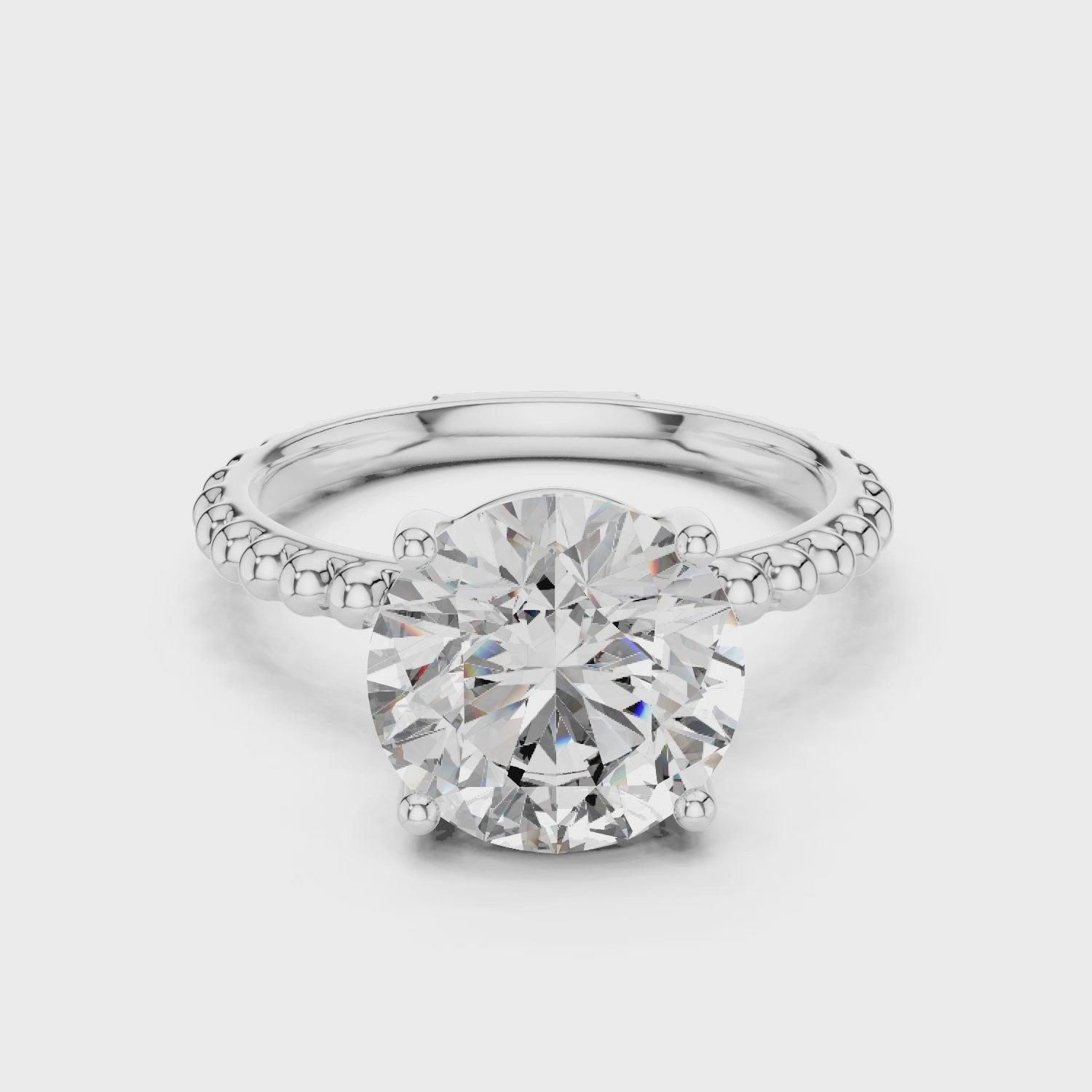 Gold Ring LR-0028, White Gold, 360 video