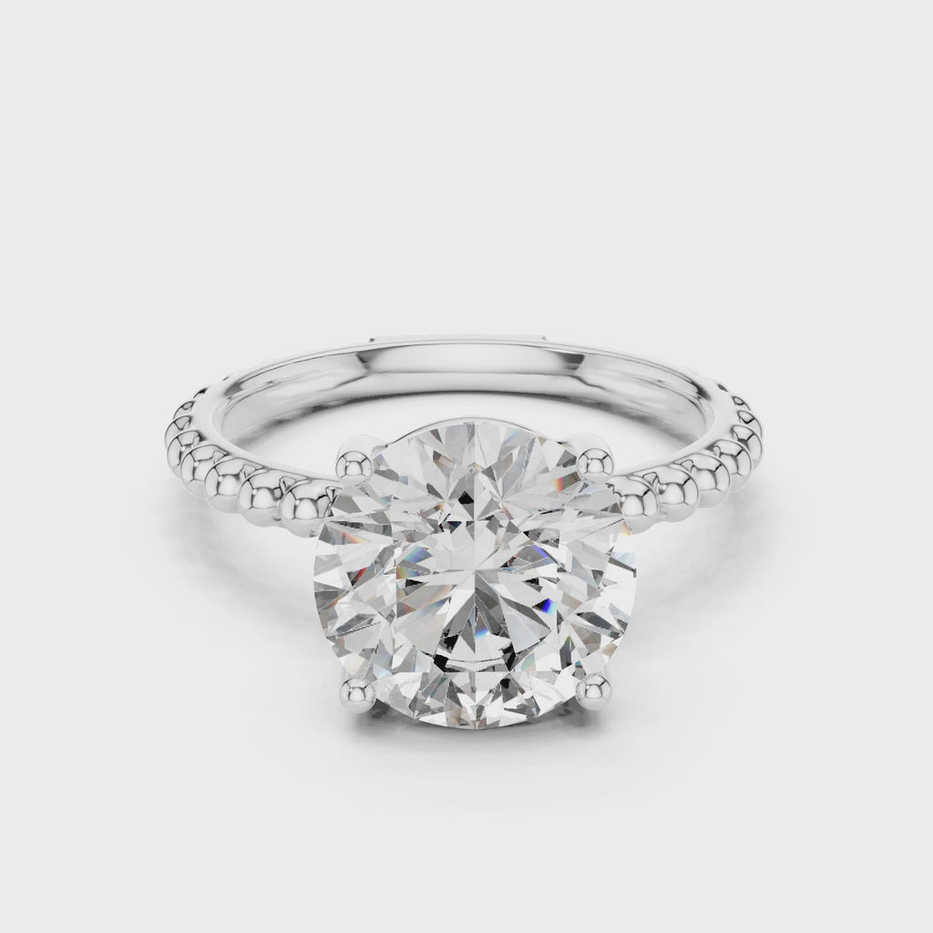 Gold Ring LR-0028, White Gold, 360 video