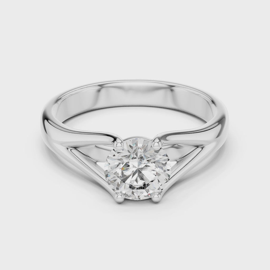 Gold Ring LR-0009, White Gold, 360 video