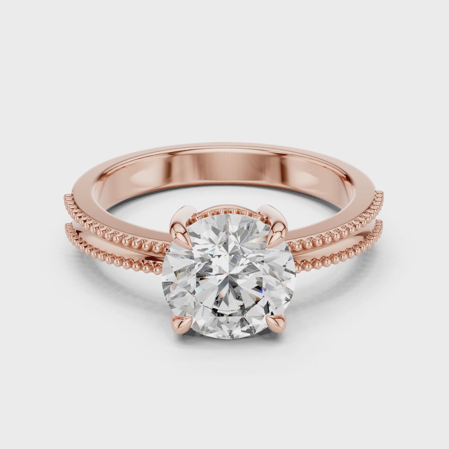 Gold Ring LR-0024, Rose Gold, 360 video