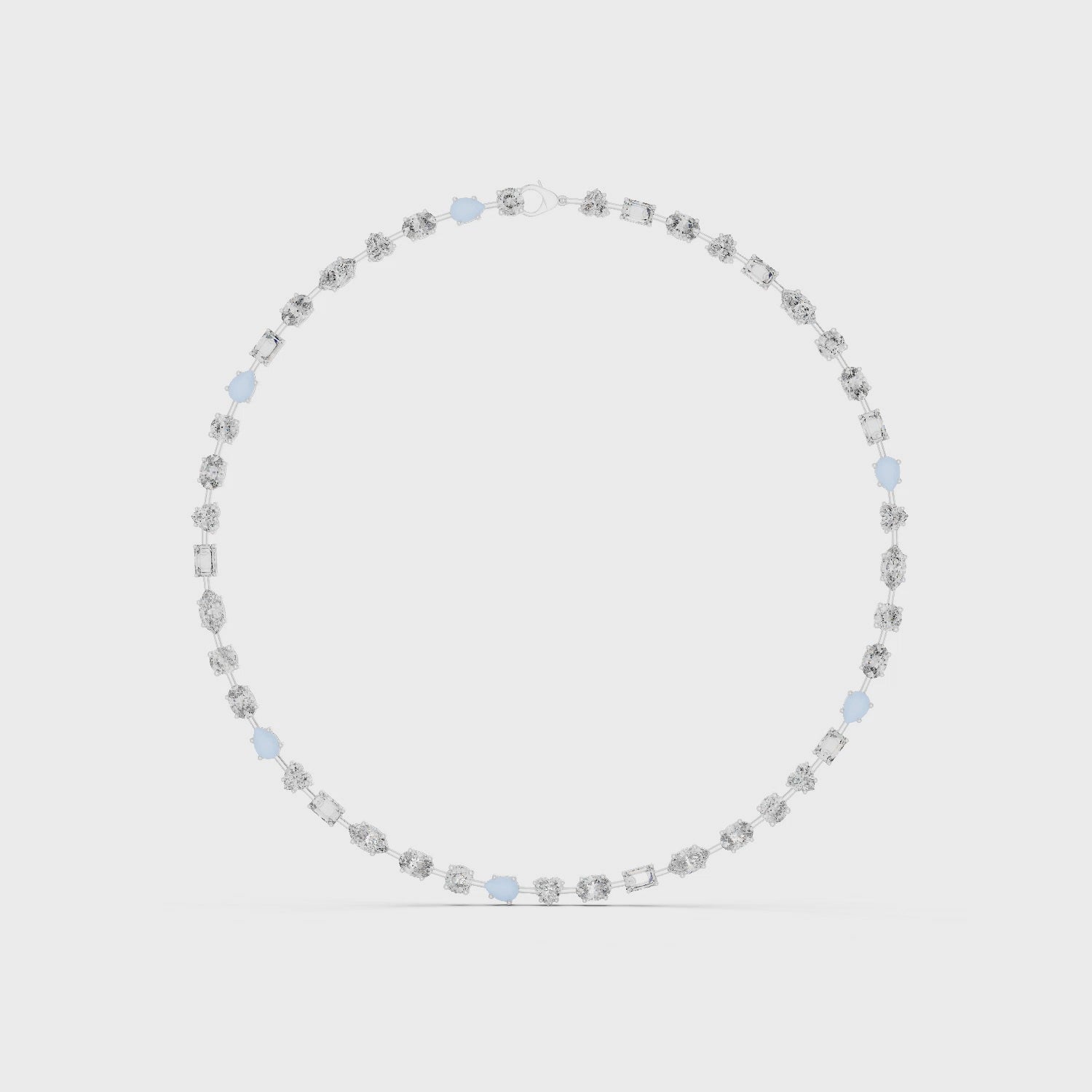 Gold Necklace GNK-0016, White Gold, 360 video