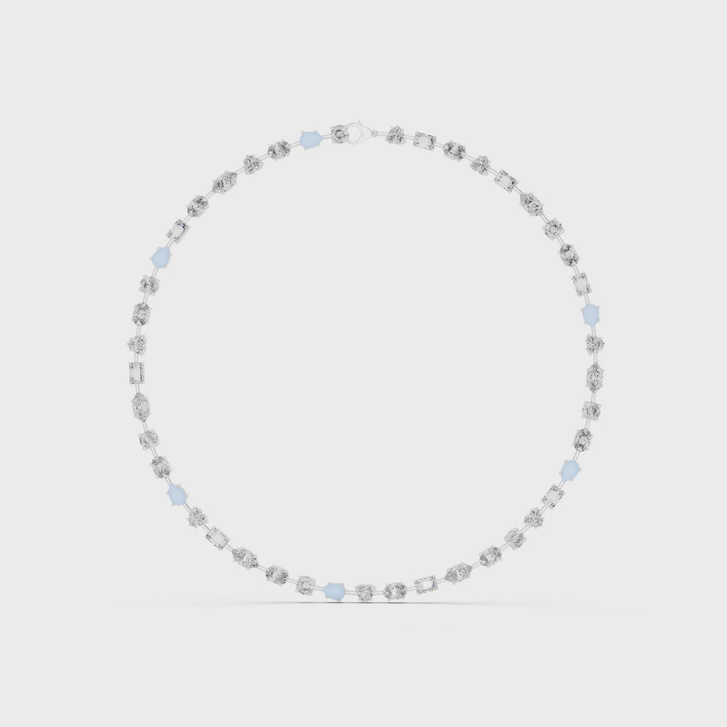 Gold Necklace GNK-0016, White Gold, 360 video