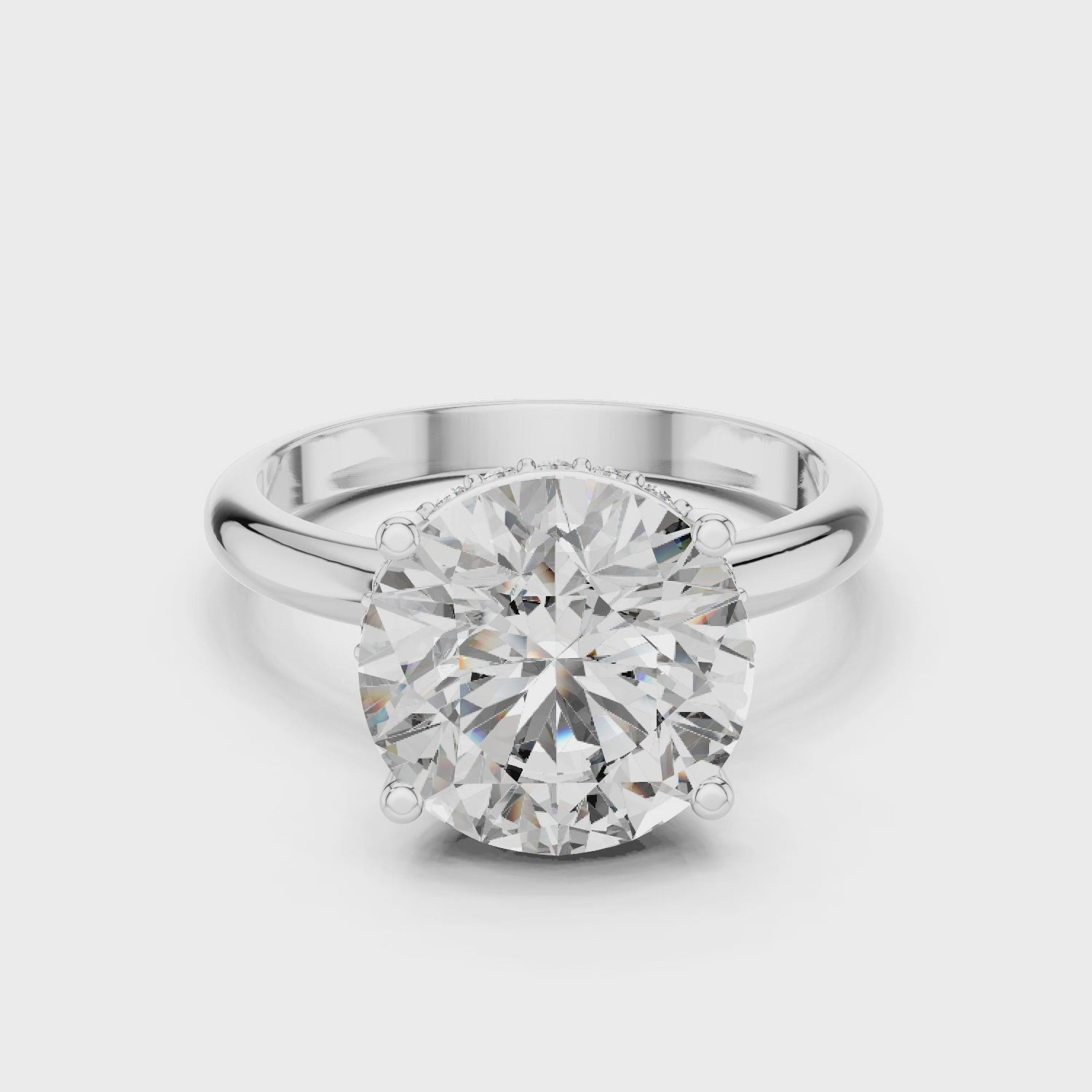 Gold Ring LR-0051, White Gold, 360 video