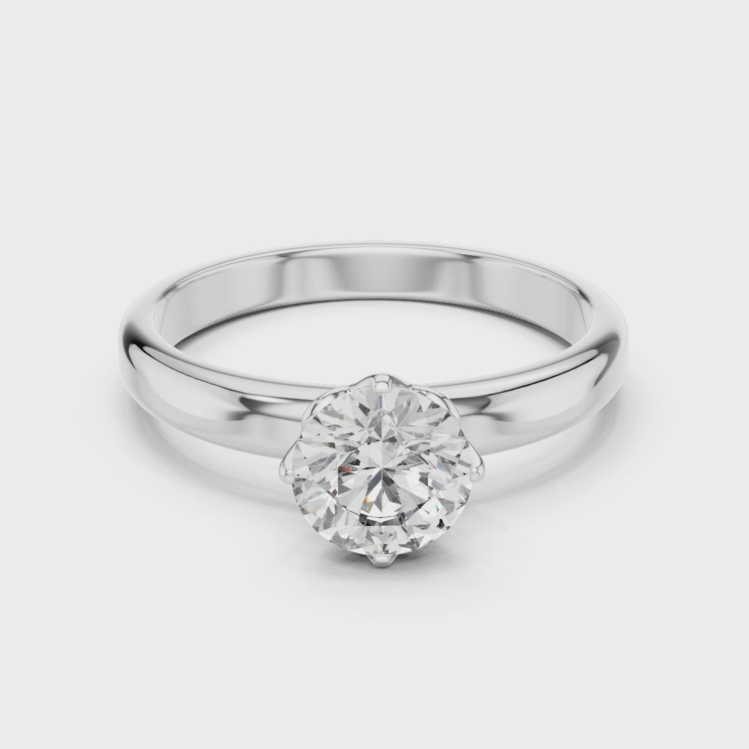 Gold Ring LR-0007, White Gold, 360 video