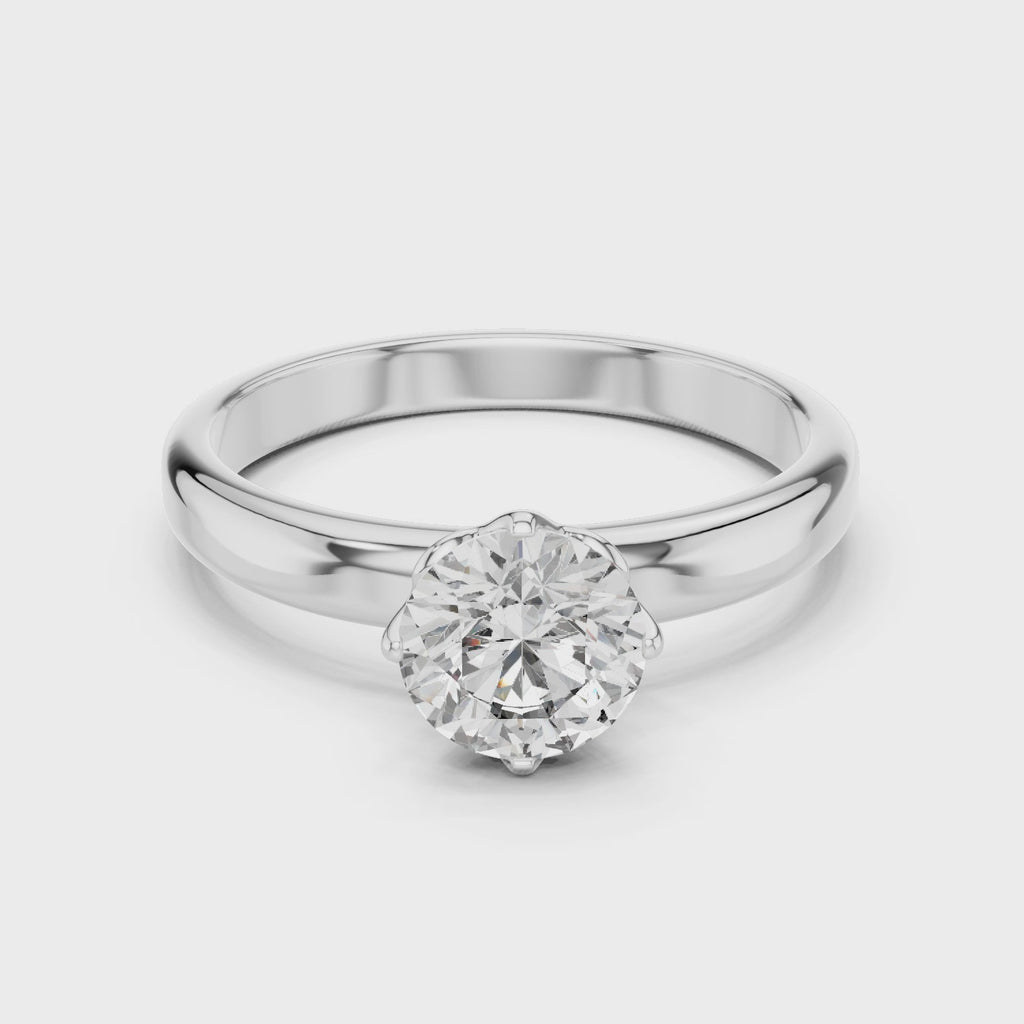 Gold Ring LR-0007, White Gold, 360 video
