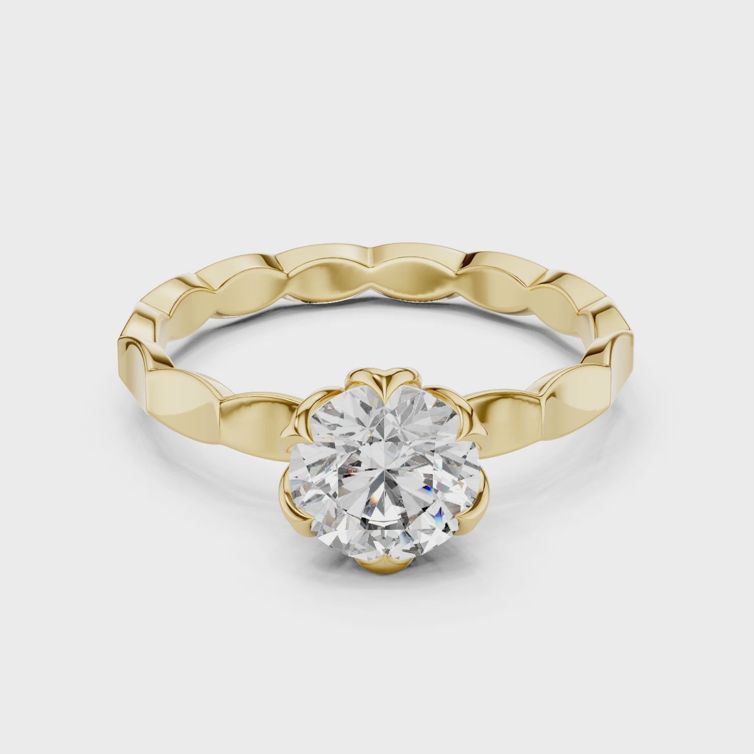 Gold Ring LR-0019, Yellow Gold, 360 video