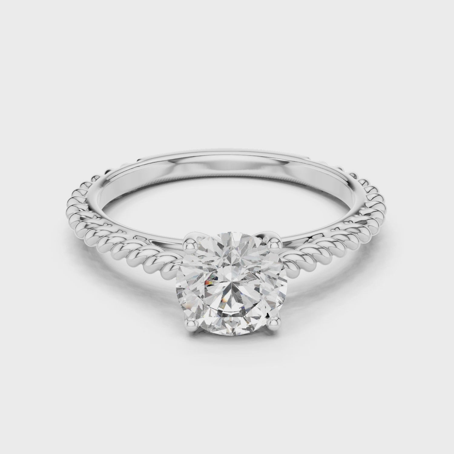 Gold Ring LR-0011, White Gold, 360 video