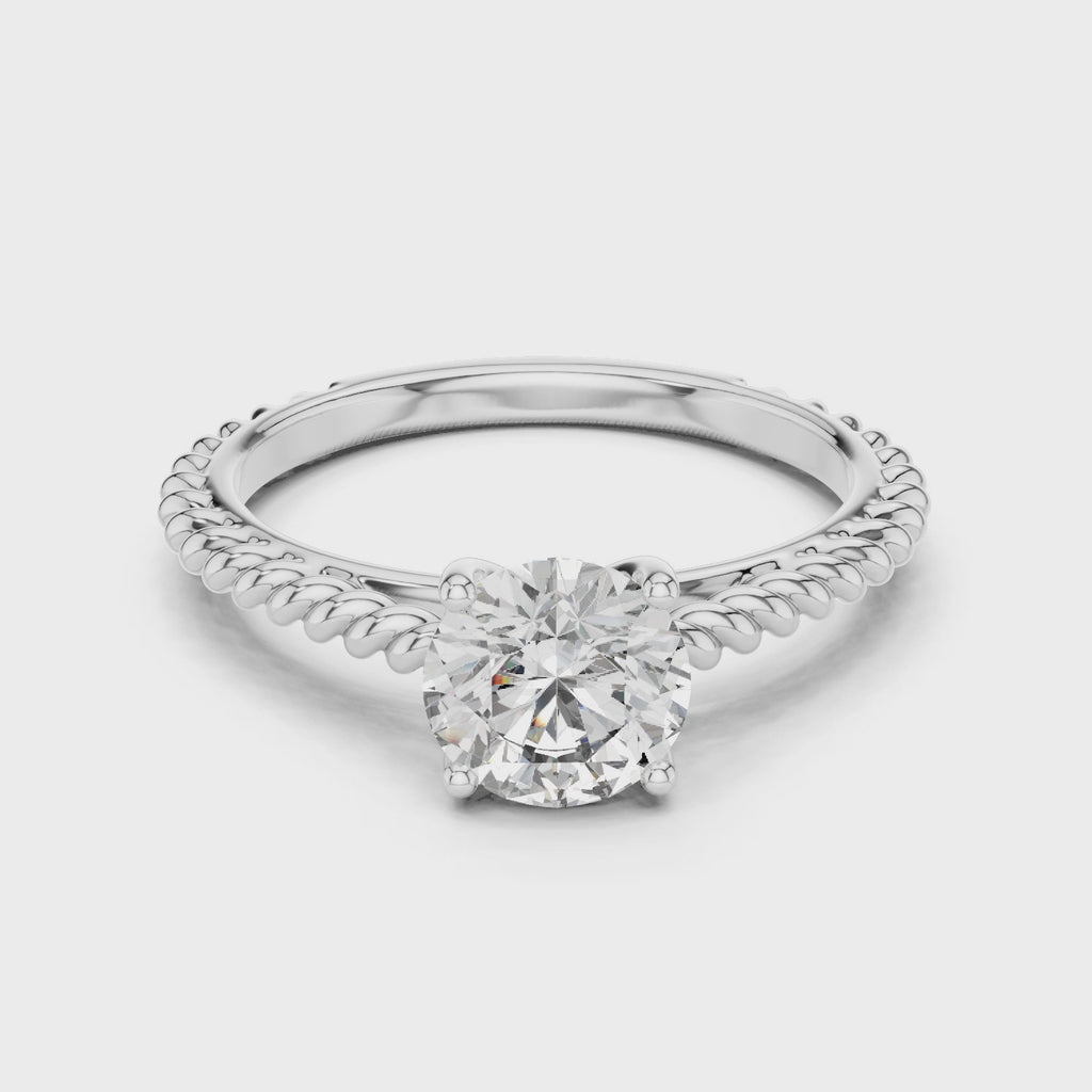 Gold Ring LR-0011, White Gold, 360 video