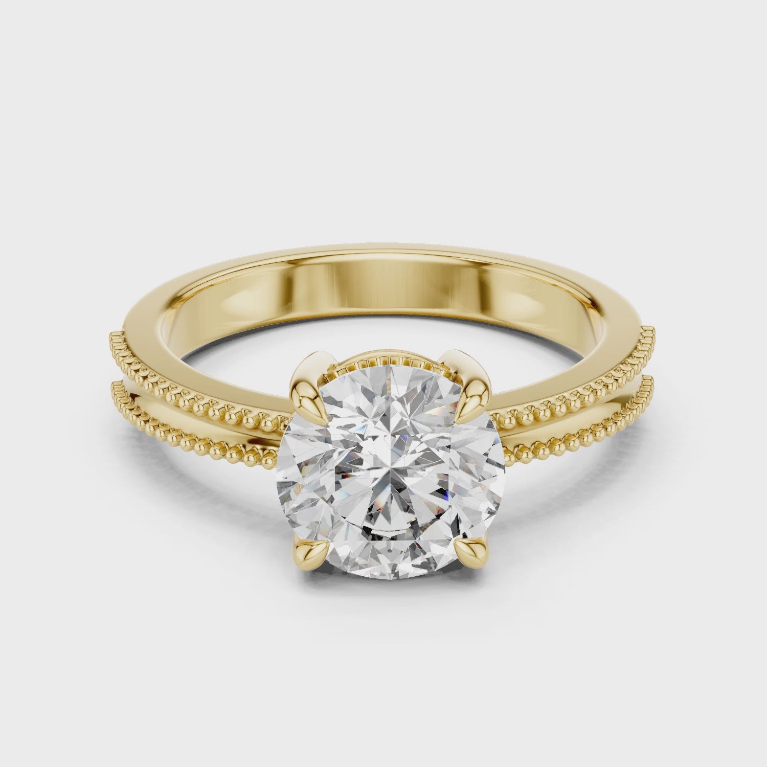 Gold Ring LR-0024, Yellow Gold, 360 video