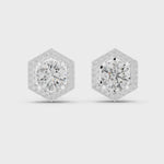 Gold Earrings ER-0013, White Gold, 360 video