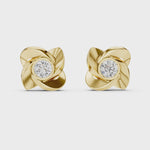 Gold Earrings ER-0021, Yellow Gold, 360 video